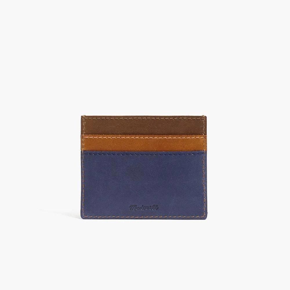Madewell The Leather Card Case: Colorblock Edition Bengali Indigo Multi